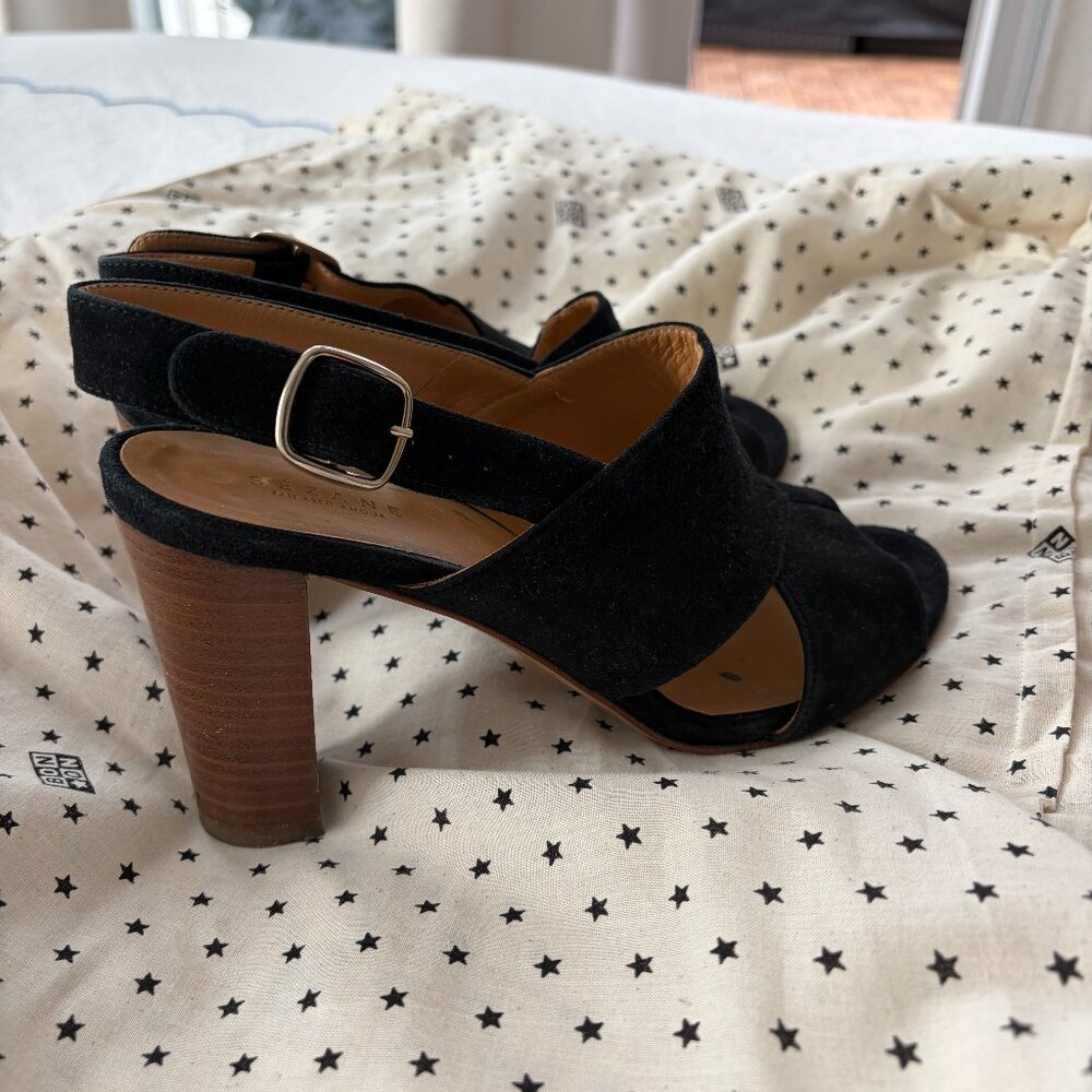 SEZANE Heel black suede